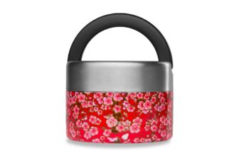 Insulated lunch box with handle “Flowers Red”, 850ml. + compartment