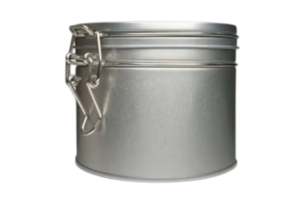 Plain Silver Tea box round, 50g