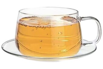 La Lune Glass Cup & Saucer, Set of 4