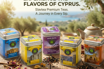 Flavores of Cyprus. Set of 5 teas in tins.
