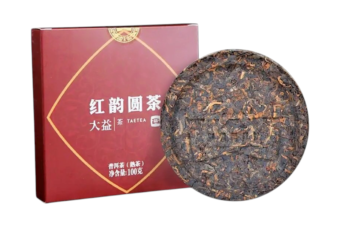 2021 DaYi "Hong Yun Yuan Cha" (Red Flavor Round Tea) Cake 100g Puerh Shou Cha Ripe Tea, 1st Batch